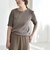 quaranciel:〈洗濯機可能〉テレコ リブ クルー ヘンリー 2way ハーフスリーブ TEE