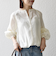 《予約》SHIPS any:〈洗濯機可能〉シアー クルーネック ボリューム スリーブ ブラウス