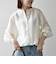 《予約》SHIPS any:〈洗濯機可能〉シアー クルーネック ボリューム スリーブ ブラウス