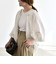《予約》quaranciel:〈洗濯機可能〉シアー ギャザー ネック コンパクト ブルゾン