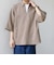 SHIPS any:〈UVカット〉FUTURE LINEN CANVAS リネンライク スキッパー プルオーバーシャツ◇