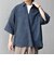 SHIPS any:〈UVカット〉FUTURE LINEN CANVAS リネンライク スキッパー プルオーバーシャツ◇