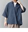SHIPS any:〈UVカット〉FUTURE LINEN CANVAS リネンライク スキッパー プルオーバーシャツ◇