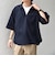 SHIPS any:〈UVカット〉FUTURE LINEN CANVAS リネンライク スキッパー プルオーバーシャツ◇