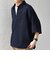 SHIPS any:〈UVカット〉FUTURE LINEN CANVAS リネンライク スキッパー プルオーバーシャツ◇