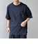 SHIPS any:〈洗濯機可能〉FUTURE LINEN CANVAS リネンライク デザイン リブ ポケット Tシャツ◆