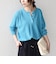 SHIPS Colors:〈手洗い可能〉ペーパー ライク ヘンリーネック 2WAY ニット◆