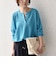 SHIPS Colors:〈手洗い可能〉ペーパー ライク ヘンリーネック 2WAY ニット◆