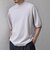 SHIPS any:〈手洗い可能〉ハイゲージ リネン ミックス サマーニット モックネック Tシャツ 26SS◆