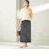 《予約》〈手洗い可能〉麻混 ベルト付 ウエストタック ナロー スカート