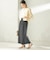 《予約》〈手洗い可能〉麻混 ベルト付 ウエストタック ナロー スカート