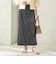 《予約》〈手洗い可能〉麻混 ベルト付 ウエストタック ナロー スカート