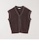 《予約》SHIPS any:〈手洗い可能〉リネン レーヨン ステッチ 編み Vネック ベスト