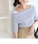 《予約》quaranciel:〈洗濯機可能〉オフショルダー ハーフスリーブ リブ ニット