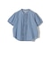 《予約》【WEB限定】〈手洗い可能〉ライト オンス フリル デニム 半袖 シャツ