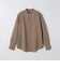 SHIPS: ウォッシュド リネン バンドカラー ソリッド シャツ
