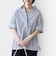 《予約》〈手洗い可能〉無地/ストライプ スキッパー サイド スリット 半袖 シャツ