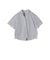 《予約》〈手洗い可能〉無地/ストライプ スキッパー サイド スリット 半袖 シャツ