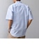 SHIPS any: JAPAN MADE ブルー ストライプ/ソリッド レギュラーカラー 半袖 シャツ◆