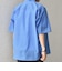SHIPS any: JAPAN MADE ブルー ストライプ/ソリッド レギュラーカラー 半袖 シャツ◆