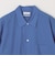 SHIPS any: JAPAN MADE ブルー ストライプ/ソリッド レギュラーカラー 半袖 シャツ◆