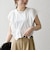 《予約》SHIPS any:〈洗濯機可能〉フリル コンビ ノースリーブ TEE