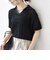 SHIPS any:〈手洗い可能〉シアー ジャカード スキッパー ポロ ニット