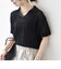 SHIPS any:〈手洗い可能〉シアー ジャカード スキッパー ポロ ニット