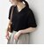 SHIPS any:〈手洗い可能〉シアー ジャカード スキッパー ポロ ニット