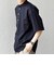 SHIPS any: 360° THE CIRCLE STRETCH リネン ミックス バンドカラー プルオーバー シャツ(セットアップ対応)◇