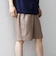 SHIPS any:〈UVカット〉FUTURE LINEN CANVAS リネンライク イージー ショーツ◆