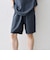 SHIPS any:〈UVカット〉FUTURE LINEN CANVAS リネンライク イージー ショーツ◆