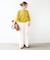 〈手洗い可能〉綿 フレア スリーブ キーネック カーディガン