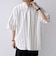 SHIPS any:〈洗濯機可能〉コットン/リネン ストライプ バンド スキッパー ハーフスリーブ シャツ 26SS◆
