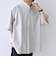 SHIPS any:〈洗濯機可能〉コットン/リネン ストライプ バンド スキッパー ハーフスリーブ シャツ 26SS◆