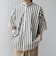 SHIPS any:〈洗濯機可能〉コットン/リネン ストライプ バンド スキッパー ハーフスリーブ シャツ 26SS◆