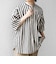 SHIPS any:〈洗濯機可能〉コットン/リネン ストライプ バンド スキッパー ハーフスリーブ シャツ 26SS◆