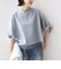〈洗濯機可能〉袖 ツイスト デザイン シアー ドッキング TEE
