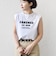 《予約》〈洗濯機可能〉メルティ コットン プリント ロゴ フレンチスリーブ TEE
