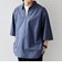 SHIPS any:〈洗濯機可能〉ボイル スキッパー ハーフスリーブ プルオーバー シャツ◆