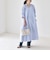 《予約》quaranciel:〈洗濯機可能〉ストライプ フラワー刺繍 スキッパー シャツ ワンピース