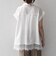 《予約》SHIPS Colors:〈手洗い可能〉ヘム レース スキッパー ブラウス◆