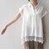 《予約》SHIPS Colors:〈手洗い可能〉ヘム レース スキッパー ブラウス◆