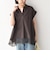《予約》SHIPS Colors:〈手洗い可能〉ヘム レース スキッパー ブラウス◆