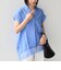 《予約》SHIPS Colors:〈手洗い可能〉ヘム レース スキッパー ブラウス◆