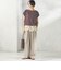 〈接触冷感/防シワ/洗濯機可能〉麻調 ウエスト リボン インタック イージー パンツ
