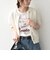 《予約》SHIPS Colors:〈手洗い可能〉リンクス ステッチ 5分袖 ニット ジャケット◆