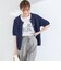 《予約》SHIPS Colors:〈手洗い可能〉リンクス ステッチ 5分袖 ニット ジャケット◆