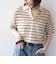 《予約》SHIPS Colors:〈手洗い可能〉シアー ボーダー スキッパー ニット◆