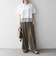 《予約》SHIPS any:〈洗濯機可能〉ジップ レース ヘム ハーフスリーブ TEE